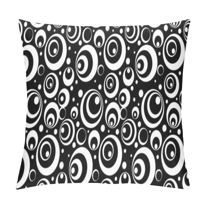 Personality  Full Frame Black And White Circles Pattern, Vector Background  Pillow Covers