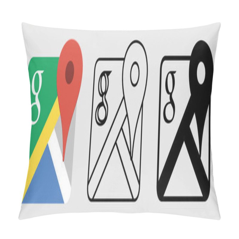 Personality  Social Media Icon Set For Google Map In Different Style Pillow Covers