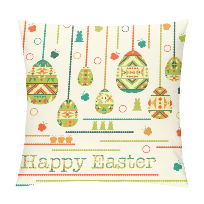 Personality  Modern Easter Background, Happy Easter Card Pillow Covers