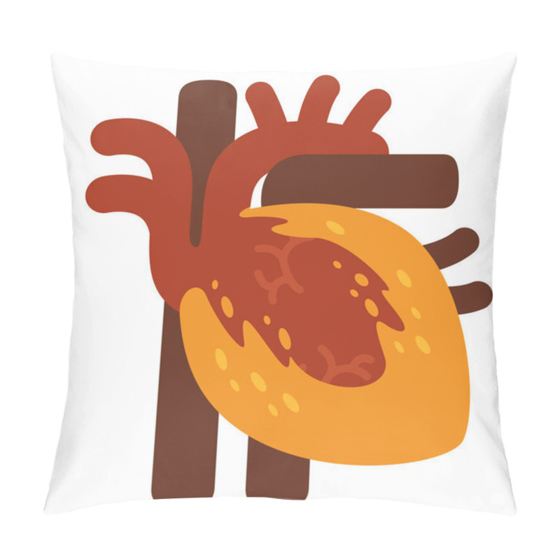 Personality  Disease Dyslipidemia Heart Icon In Flat Style Pillow Covers