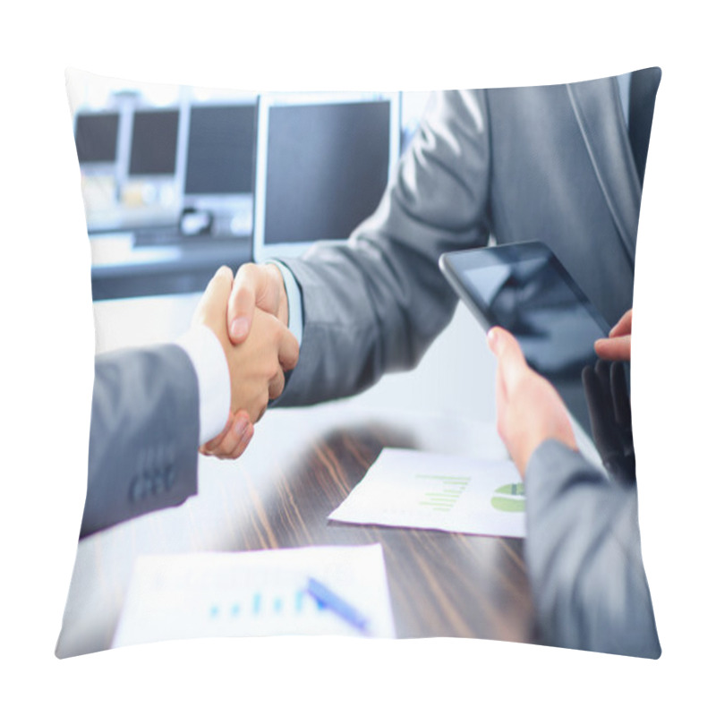 Personality  Business People Shaking Hands Pillow Covers