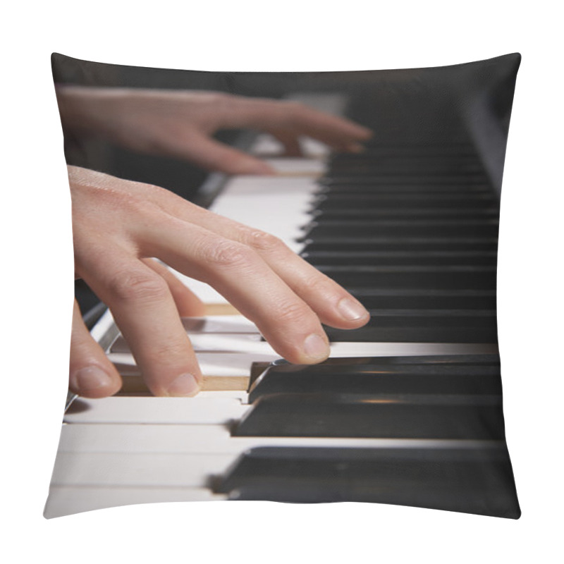 Personality  Close Up Of Hands Playing Electric Piano Keyboard Pillow Covers