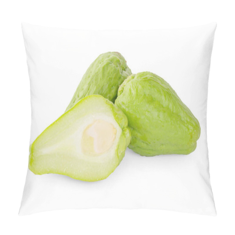 Personality  Fresh Chayote Isolated On White Background Pillow Covers