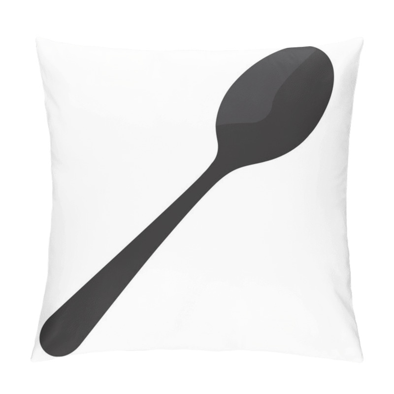 Personality  Steel Spoon Vector Over White Pillow Covers