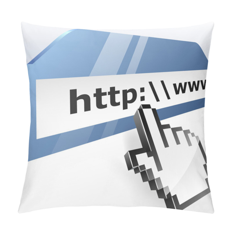 Personality  Web Surfing Concept Vector Illustration With Pixel Hand Pointer. Pillow Covers