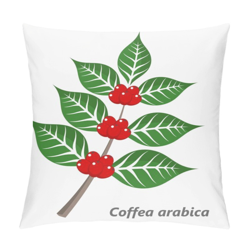 Personality  Coffee Plant With Green Leaves Pillow Covers