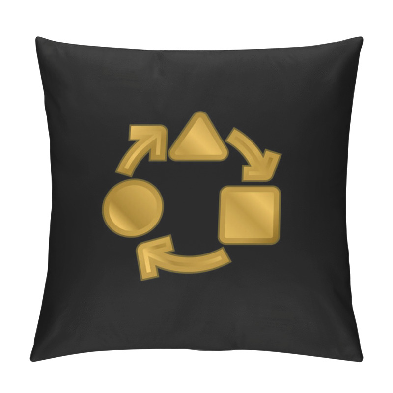 Personality  Adaptive Gold Plated Metalic Icon Or Logo Vector Pillow Covers