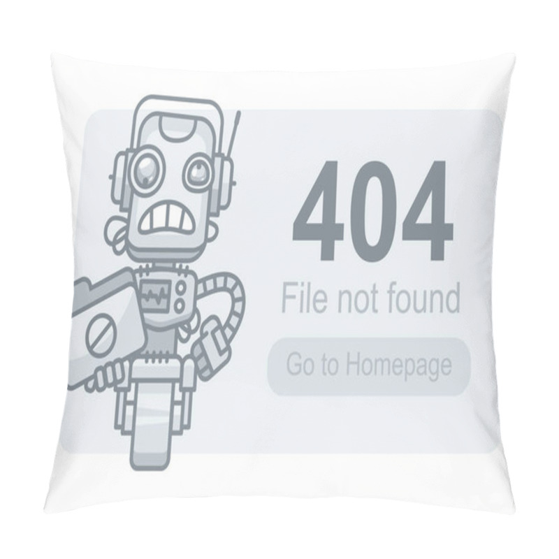 Personality  Concept File Not Found Robot With Folder Pillow Covers