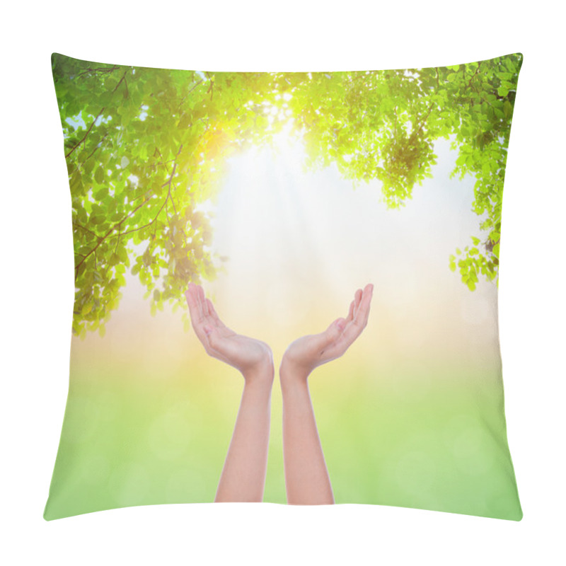 Personality  Woman Hands  Hold Eco Friendly Earth Pillow Covers