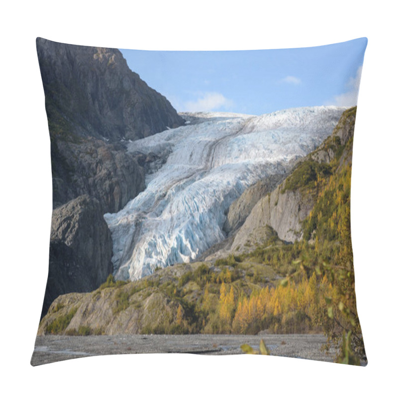 Personality  View Of Exit Glacier, Harding Ice Field, Kenai Fjords National Park, Seward, Alaska, United States Pillow Covers