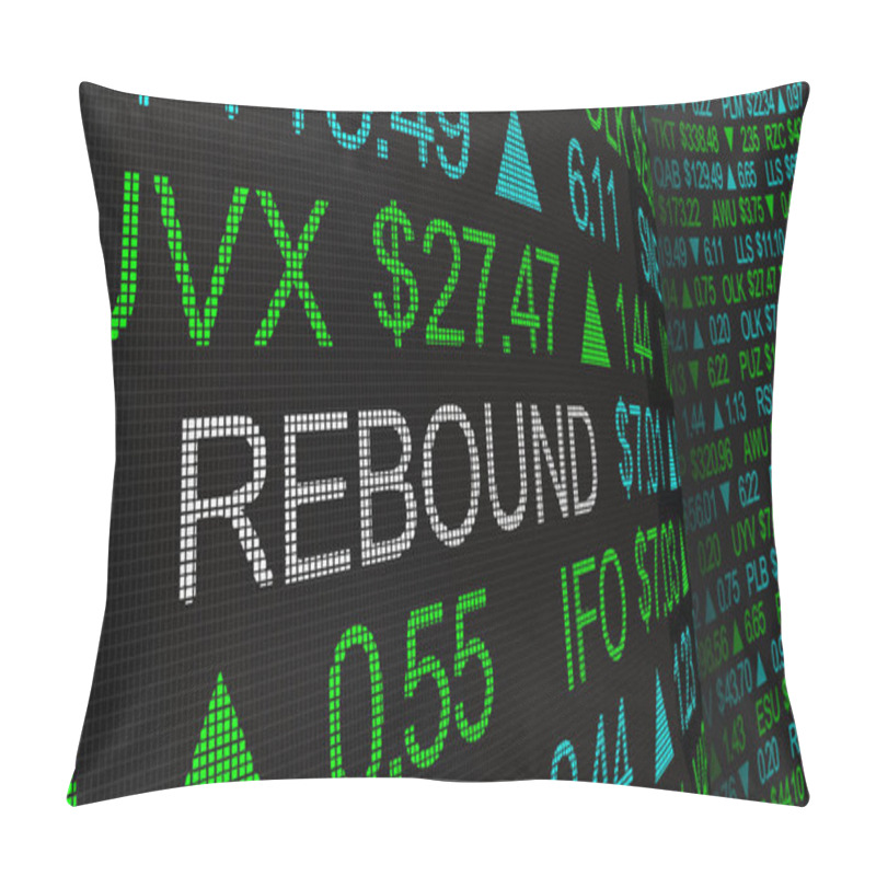 Personality  Rebound Stock Market Rally Prices Up Ticker 3d Illustration Pillow Covers