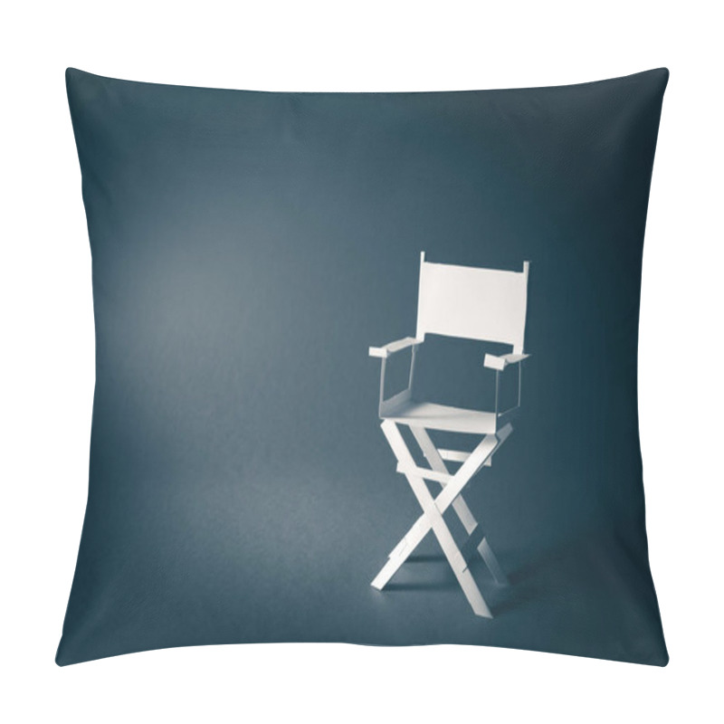 Personality  Paper Director Chair On A Blueish Grey Background Pillow Covers