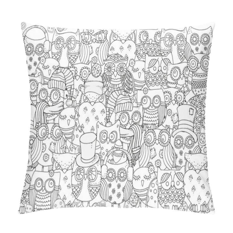 Personality  Owls Black And White Background Pillow Covers