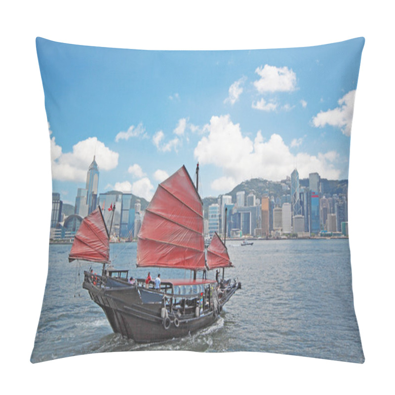 Personality  Chinese Sailing Ship In Hong Kong Victoria Habour Pillow Covers