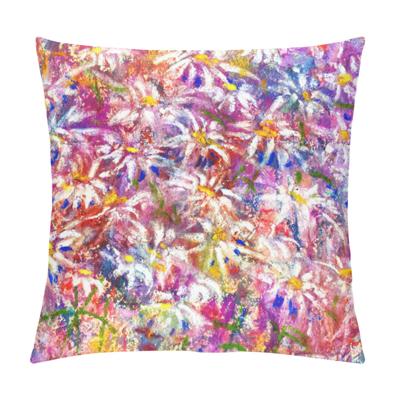 Personality  Artistic Background With White Daisies Flowers Pillow Covers