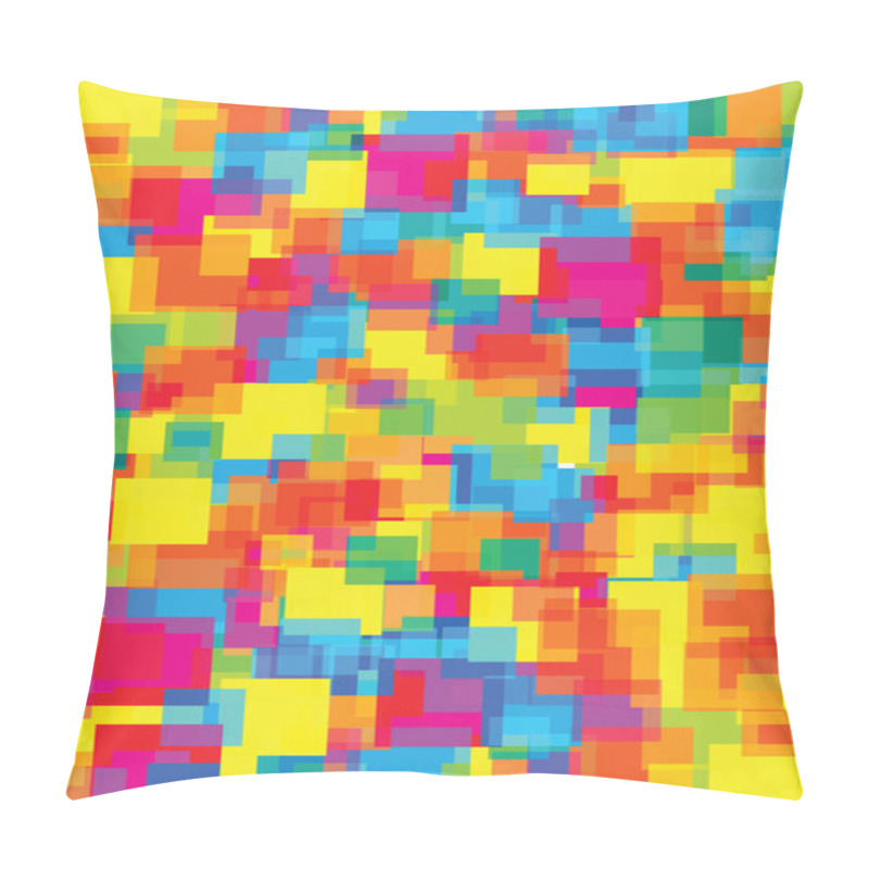 Personality  Abstract Vector Bright Rainbow Squaes Background Pillow Covers