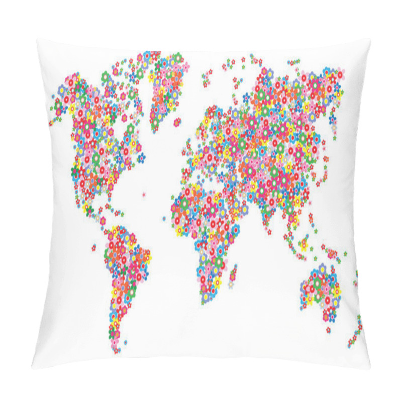 Personality  Map World Flowers Milieu Pillow Covers