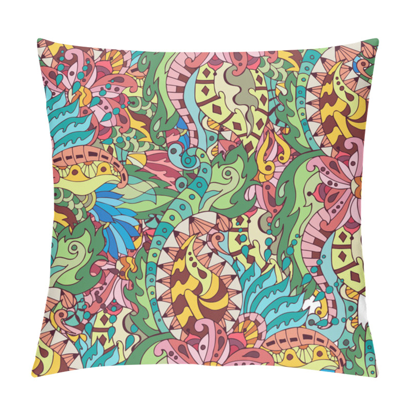 Personality  Vector Seamless Texture With Abstract Flowers And Leaves. Pillow Covers