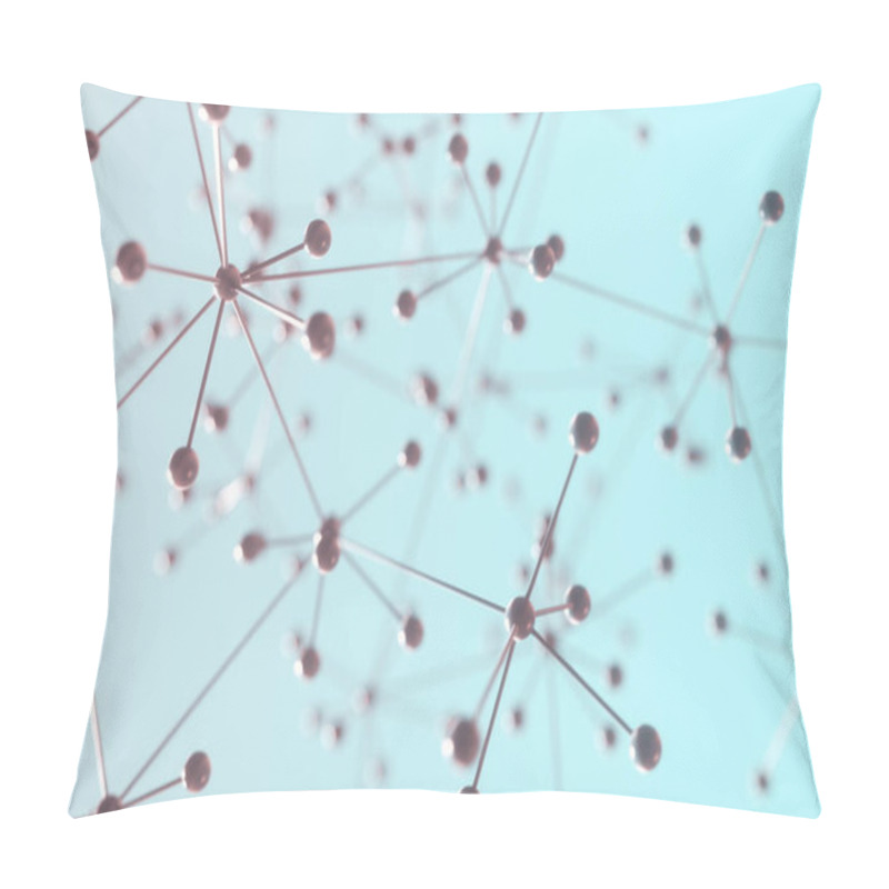 Personality  3D Illustration Of A Molecule, Electrically Neutral Group Of Two Or More Atoms Held Together By Chemical Bonds. Pillow Covers