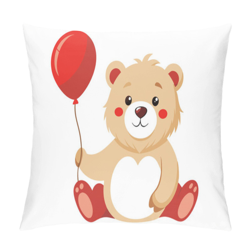 Personality  Cartoon Teddy Bear And Balloon Illustration For Kids Pillow Covers