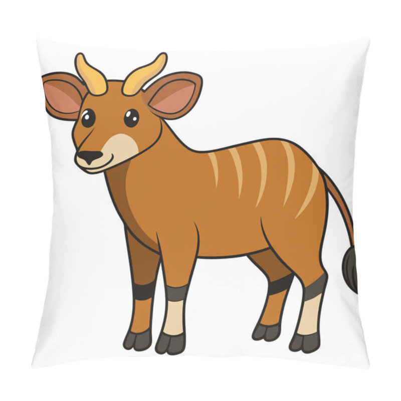 Personality  Ungulates Flat Vector Illustration Style On White Background Pillow Covers