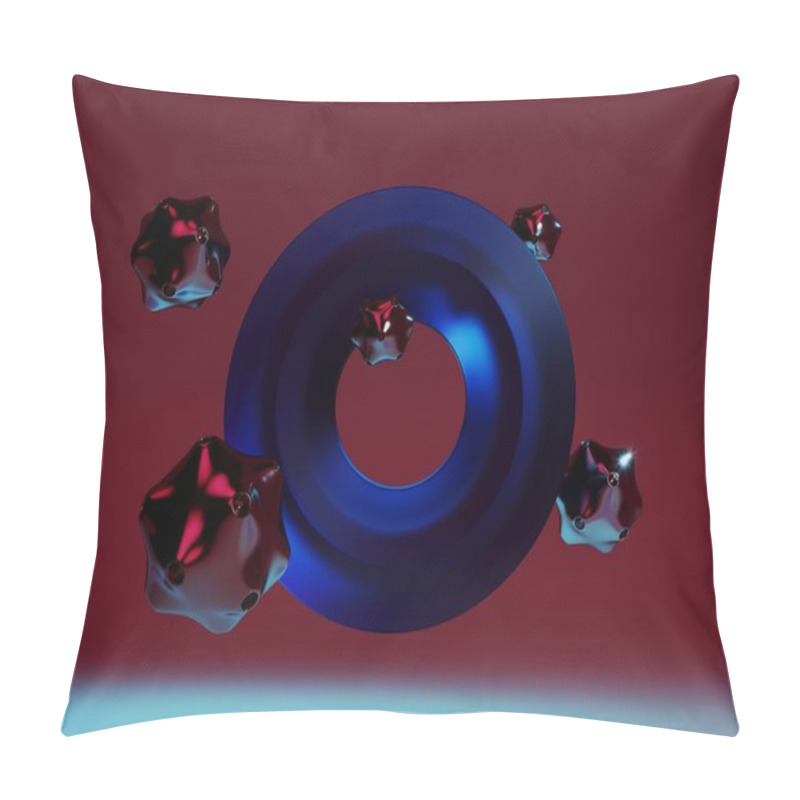 Personality  Geometric Composition Of Different Objects, 3D Illustration Pillow Covers