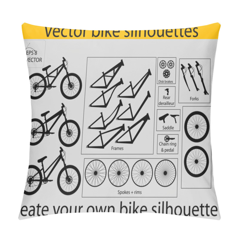 Personality  Vector Bike Silhouettes Pillow Covers