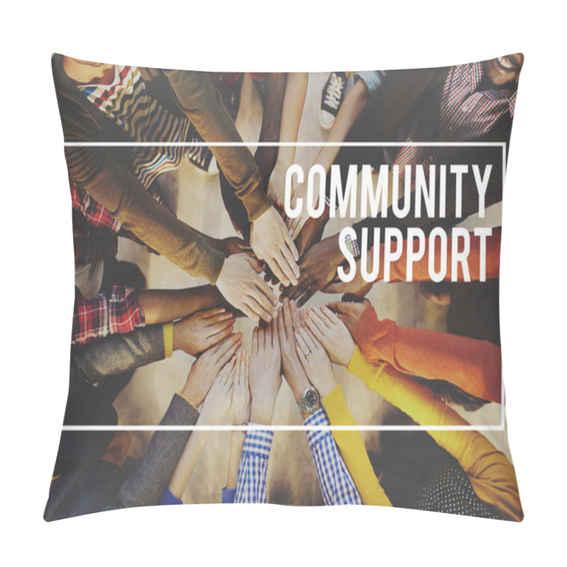 Personality  Diverse People Holding Hands Pillow Covers