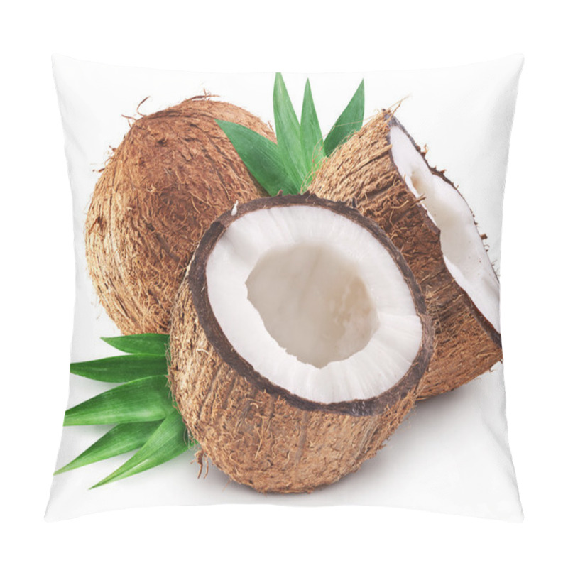 Personality  Coconuts And It's Half With Leaves.  Pillow Covers