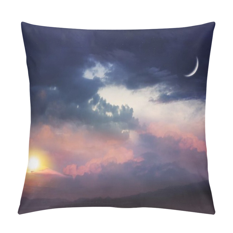 Personality  Romantic Sunset And Mystical Moon Pillow Covers