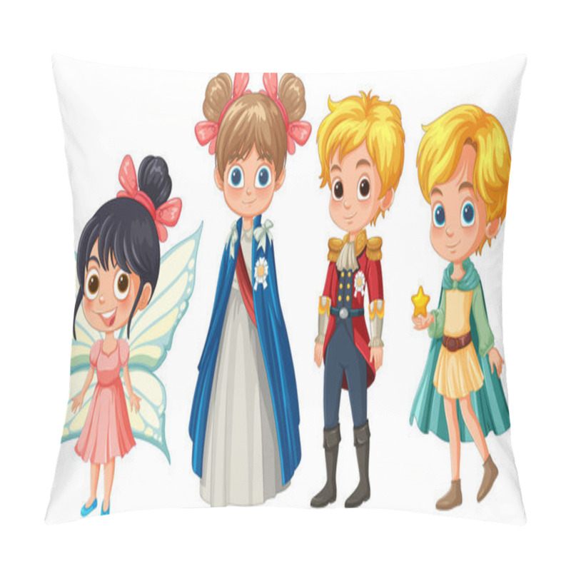 Personality  Four Children Dressed As Fairy Tale Characters Pillow Covers