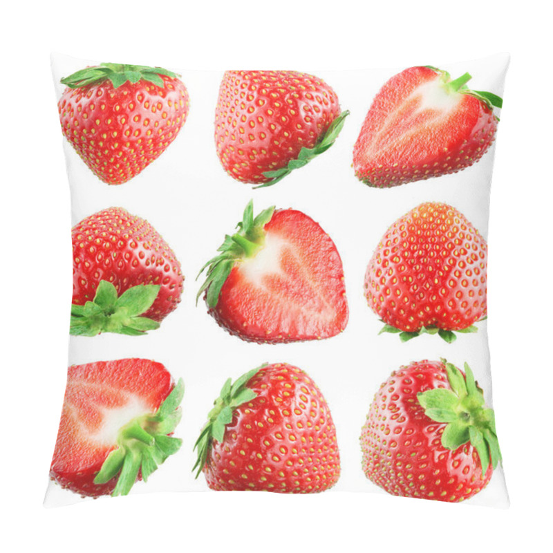 Personality  Strawberry. Fruits On White. Collection Pillow Covers