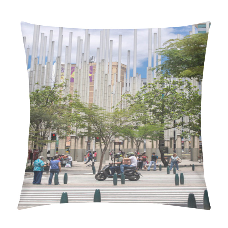 Personality  MEDELLIN, COLOMBIA - 06 OCTOBER 2016: View Of Downtown Medellin, Pillow Covers