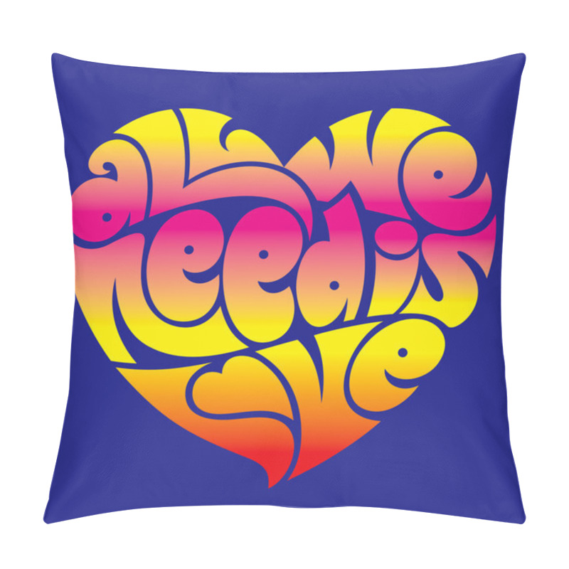 Personality  Psychedelic Heart Typography Pillow Covers