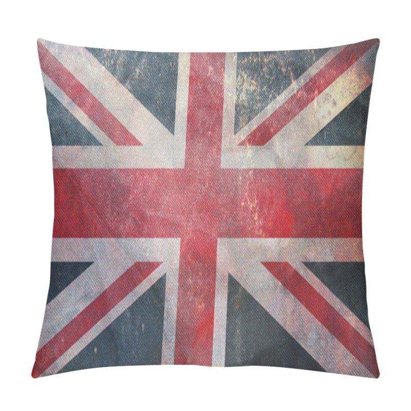 Personality  Top View Of Flag Of United Kingdom Black And Red. Plane Design, Layout. Flag Background Pillow Covers