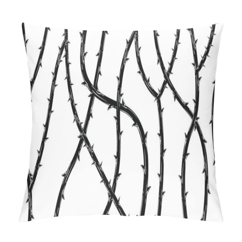 Personality  Blackthorn Branches With Thorns Stylish Background. Pillow Covers