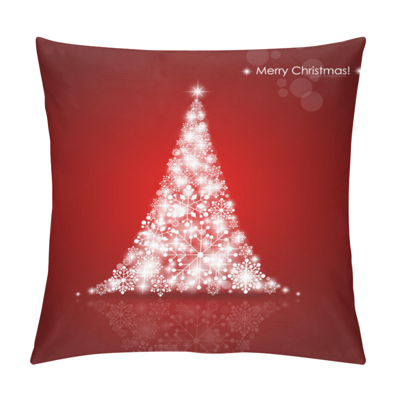 Personality  Christmas Background With Christmas Tree, Vector Illustration. Pillow Covers