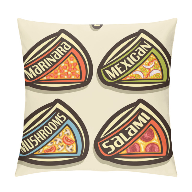 Personality  Vector Set Signs For Italian Pizza Pillow Covers