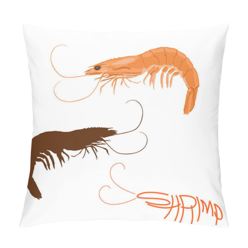 Personality  Shrimp  Vector Illustration Flat Style Logo Profile  Pillow Covers