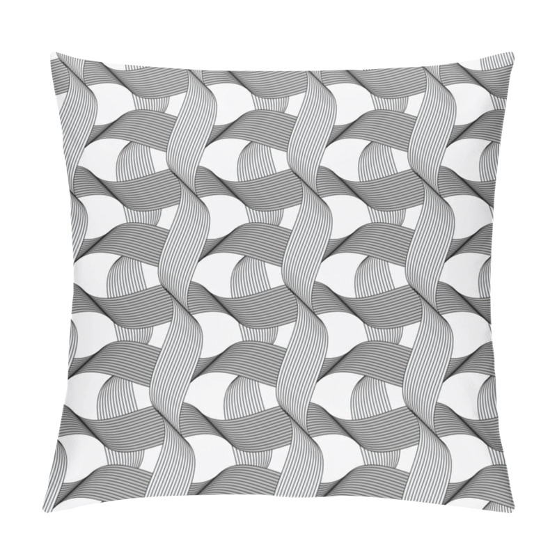 Personality  Ribbons Dark And Light Intersecting Waves Pattern Pillow Covers