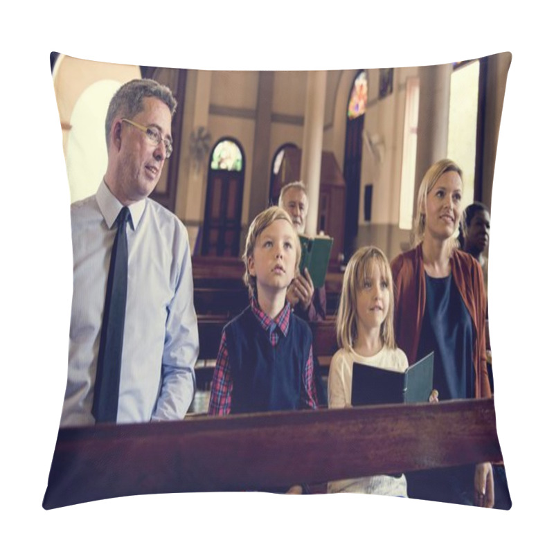 Personality  Group Of People In Church Pillow Covers