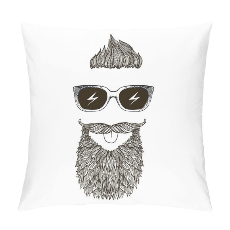 Personality  Hipster Portrait Made Of Accessories Pillow Covers