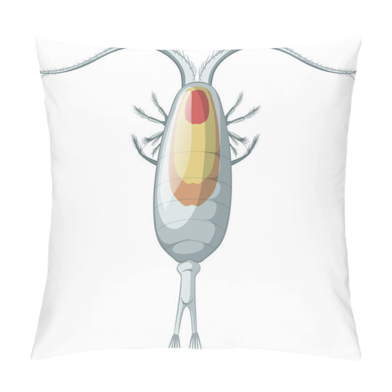 Personality  Isolated Copepods On White Background Illustration Pillow Covers