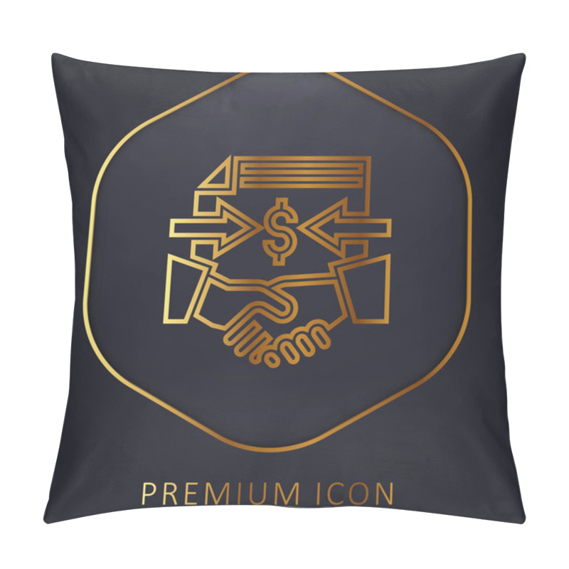 Personality  Agreement Golden Line Premium Logo Or Icon Pillow Covers