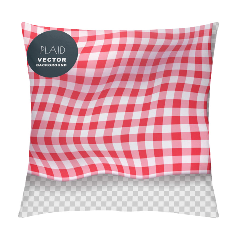 Personality  Tablecloth Or Plaid Realistic Vector Illustration. Red Gingham Textile Blanket On Isolated Transparent Background. Abstract Food Menu Background. Pillow Covers