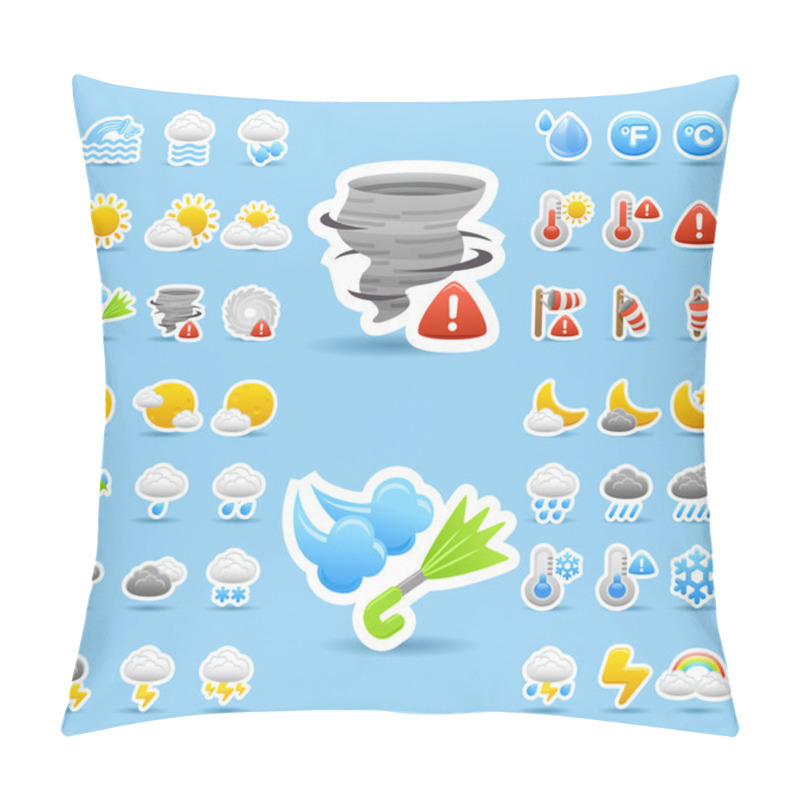 Personality  Weather Icons Set Pillow Covers