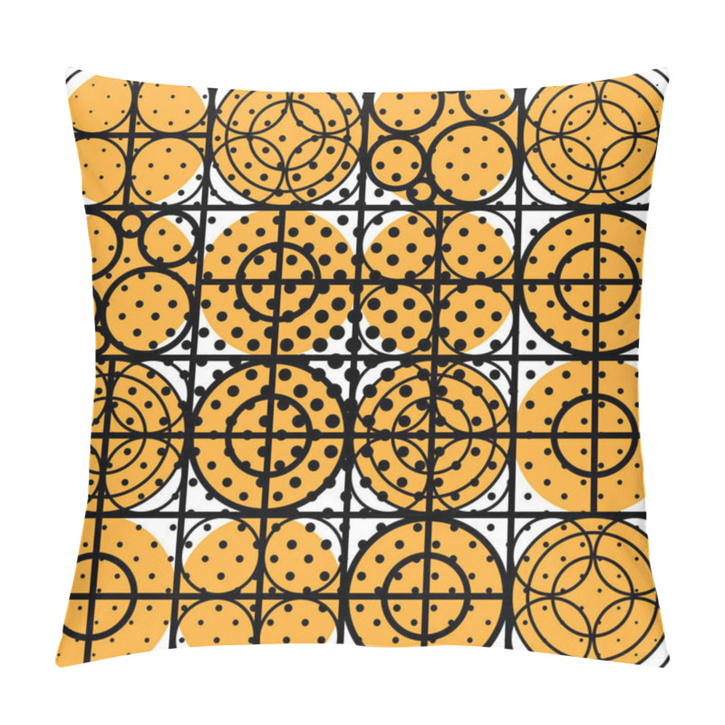 Personality  Geometric Circle Pattern With Dotted Effect Pillow Covers