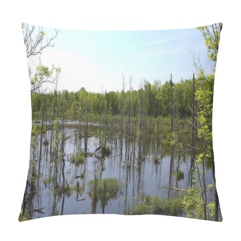 Personality  Flooded Wetland With Trees Pillow Covers