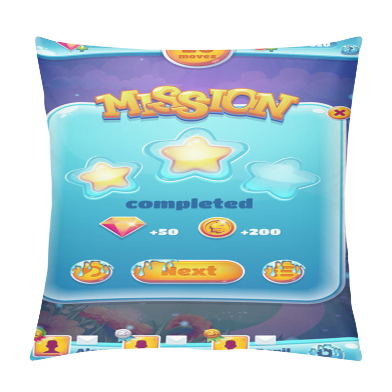 Personality  Sweet World Mobile GUI Mission Completed Pillow Covers