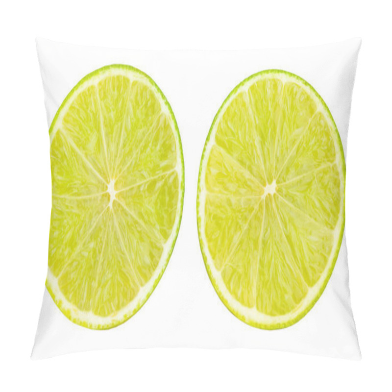 Personality  Lime Slices Isolated On White Background Pillow Covers